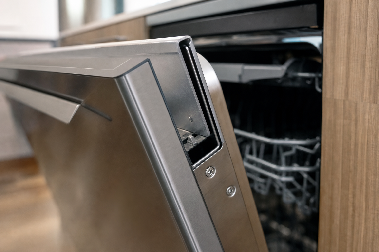 Dishwasher door latch area