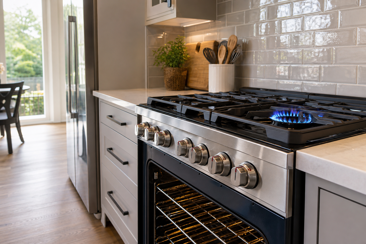 Gas oven in a modern kitchen