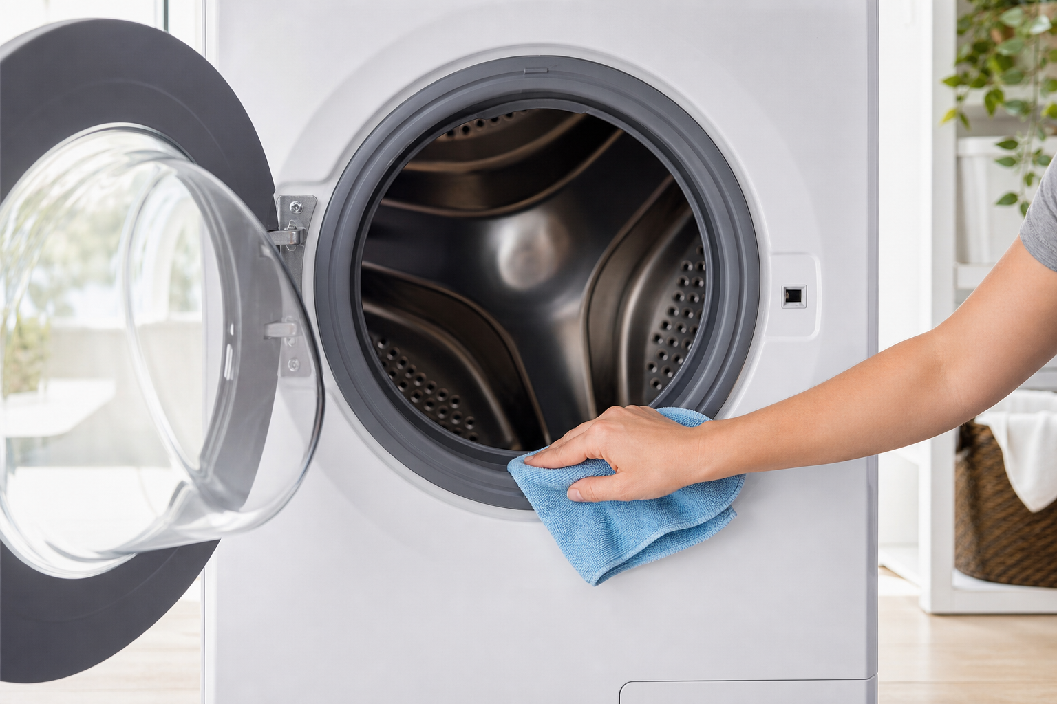 Cleaning a front-load washing machine gasket